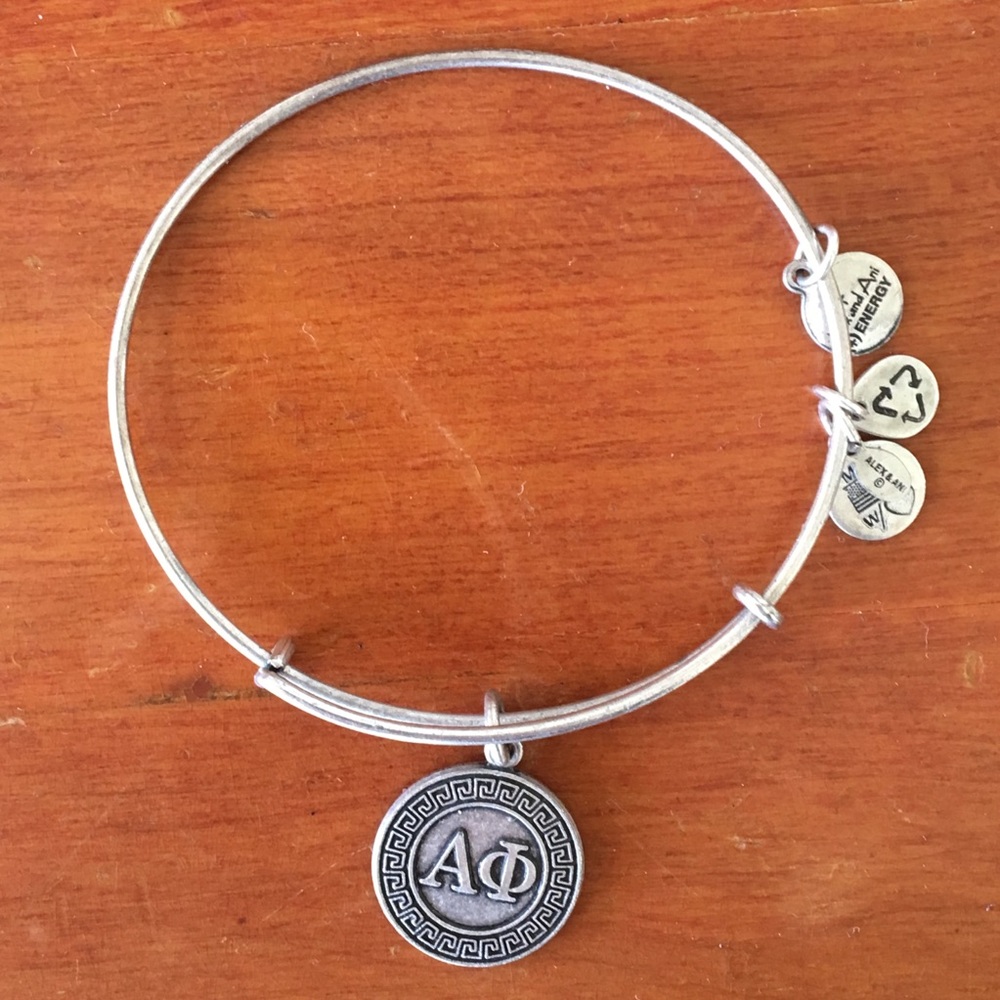 Alex and Ani Silver Toned Alpha Phi Bracelet